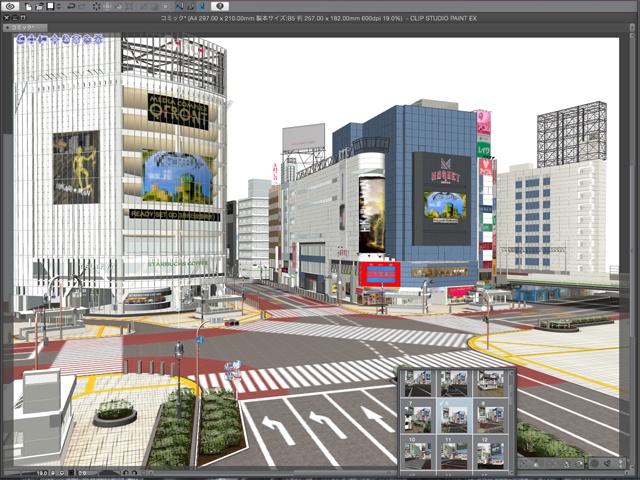 漫画背景用3D素材_「渋谷駅前」(CLIP STUDIO用 3Dオブジェクト)