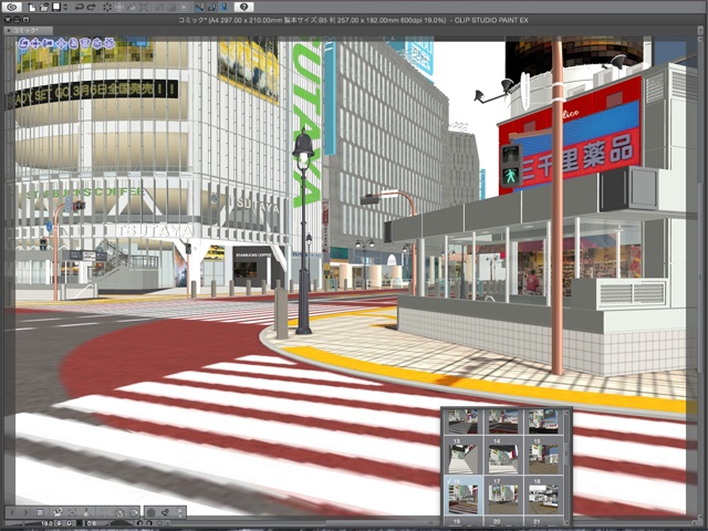 漫画背景用3D素材_「渋谷駅前」(CLIP STUDIO用 3Dオブジェクト)
