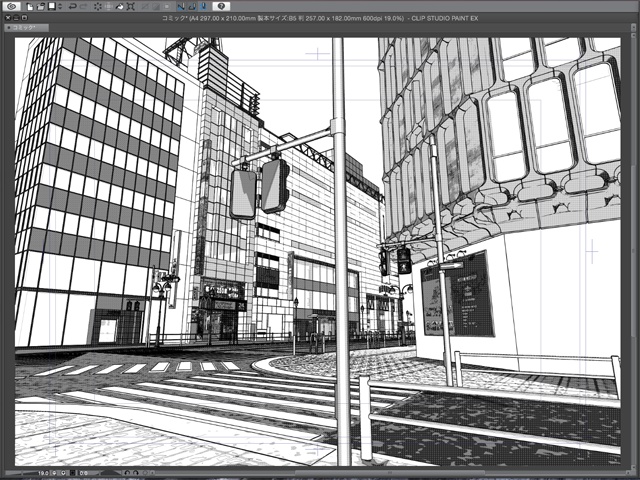 漫画背景用3D素材_「渋谷駅前」(CLIP STUDIO用 3Dオブジェクト)