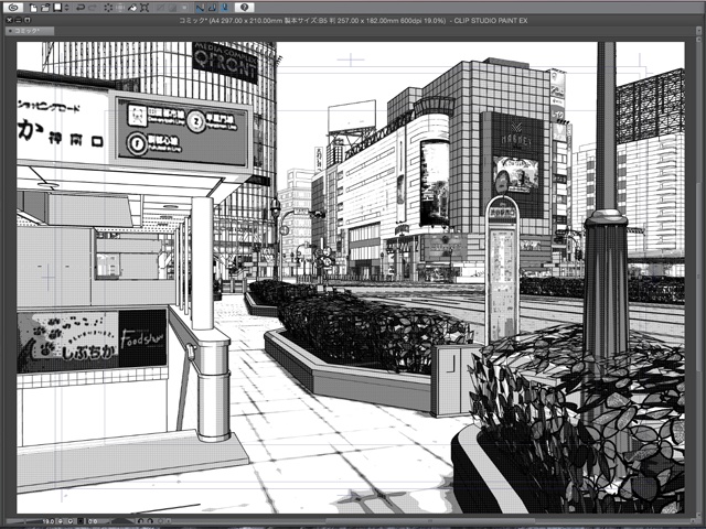 漫画背景用3D素材_「渋谷駅前」(CLIP STUDIO用 3Dオブジェクト)