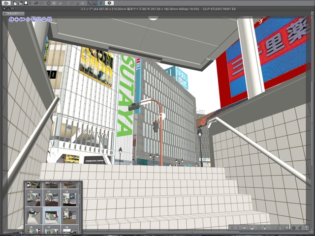 漫画背景用3D素材_「渋谷駅前」(CLIP STUDIO用 3Dオブジェクト)