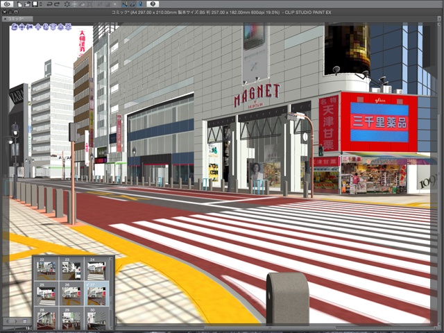 漫画背景用3D素材_「渋谷駅前」(CLIP STUDIO用 3Dオブジェクト)