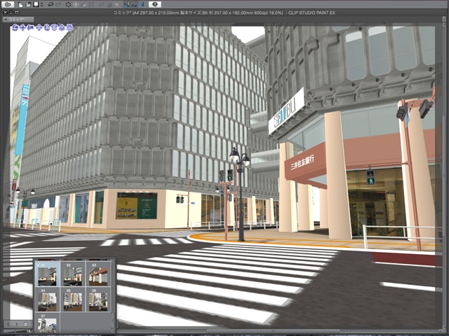 漫画背景用3D素材_「渋谷駅前」(CLIP STUDIO用 3Dオブジェクト)