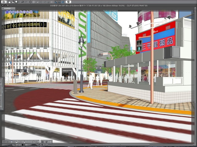漫画背景用3D素材_「渋谷駅前」(CLIP STUDIO用 3Dオブジェクト)