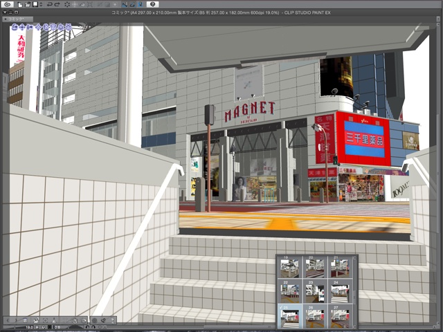 漫画背景用3D素材_「渋谷駅前」(CLIP STUDIO用 3Dオブジェクト)