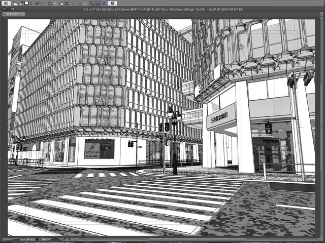 漫画背景用3D素材_「渋谷駅前」(CLIP STUDIO用 3Dオブジェクト)