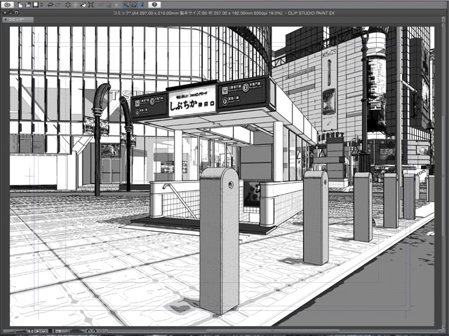 漫画背景用3D素材_「渋谷駅前」(CLIP STUDIO用 3Dオブジェクト)