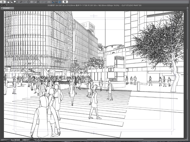 漫画背景用3D素材_「渋谷駅前」(CLIP STUDIO用 3Dオブジェクト)