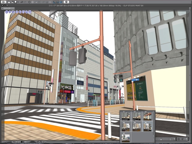 漫画背景用3D素材_「渋谷駅前」(CLIP STUDIO用 3Dオブジェクト)