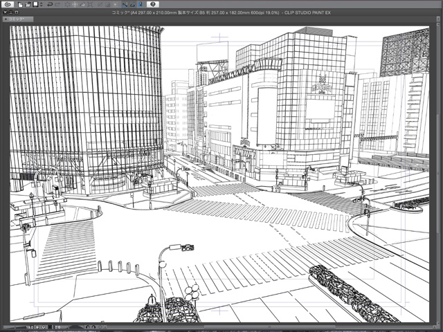 漫画背景用3D素材_「渋谷駅前」(CLIP STUDIO用 3Dオブジェクト)