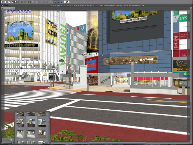 漫画背景用3D素材_「渋谷駅前」(CLIP STUDIO用 3Dオブジェクト)