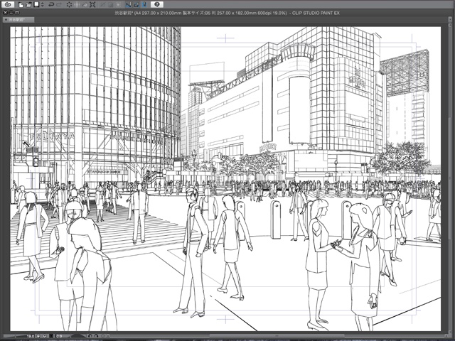 漫画背景用3D素材_「渋谷駅前」(CLIP STUDIO用 3Dオブジェクト)