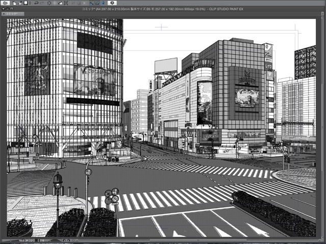 漫画背景用3D素材_「渋谷駅前」(CLIP STUDIO用 3Dオブジェクト)