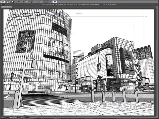 漫画背景用3D素材_「渋谷駅前」(CLIP STUDIO用 3Dオブジェクト)