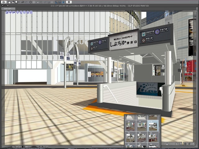漫画背景用3D素材_「渋谷駅前」(CLIP STUDIO用 3Dオブジェクト)