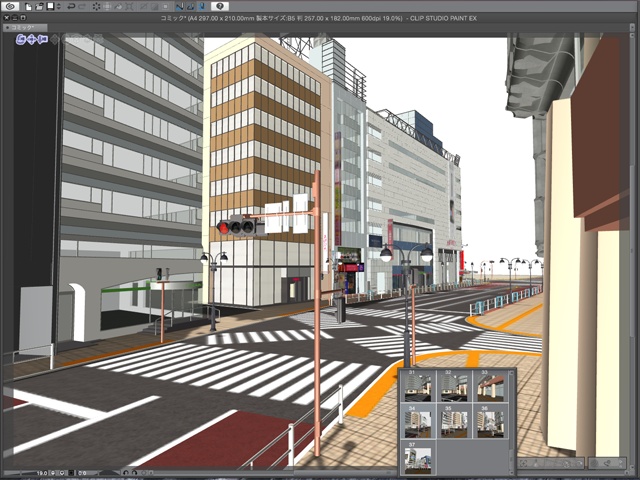 漫画背景用3D素材_「渋谷駅前」(CLIP STUDIO用 3Dオブジェクト)