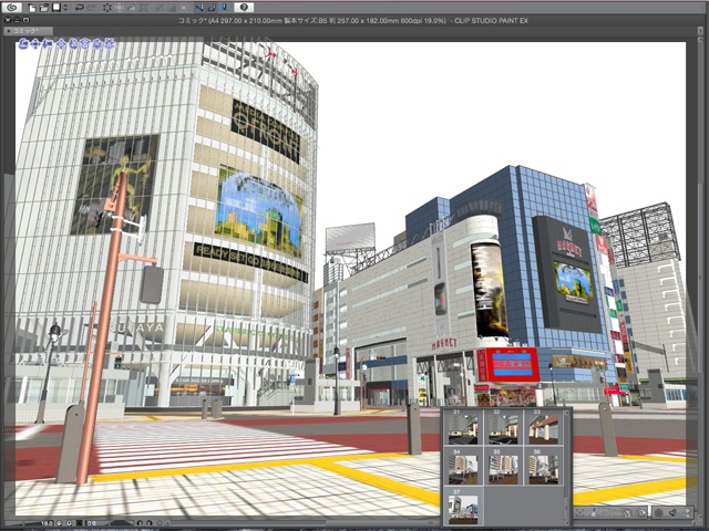 漫画背景用3D素材_「渋谷駅前」(CLIP STUDIO用 3Dオブジェクト)