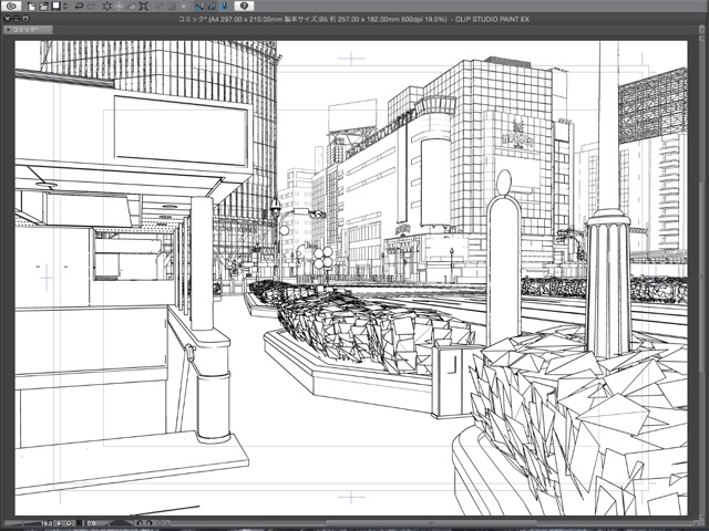 漫画背景用3D素材_「渋谷駅前」(CLIP STUDIO用 3Dオブジェクト)