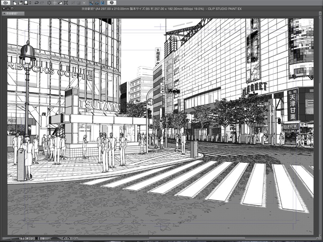 漫画背景用3D素材_「渋谷駅前」(CLIP STUDIO用 3Dオブジェクト)
