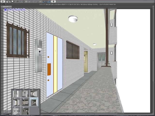漫画背景用3D素材_「2LDKマンション」(CLIP STUDIO用 3Dオブジェクト)