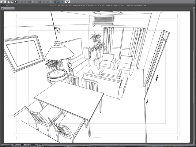 漫画背景用3D素材_「2LDKマンション」(CLIP STUDIO用 3Dオブジェクト)