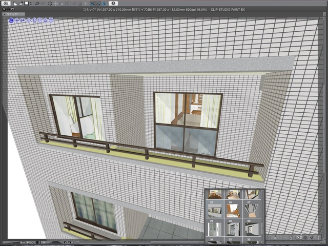 漫画背景用3D素材_「2LDKマンション」(CLIP STUDIO用 3Dオブジェクト)