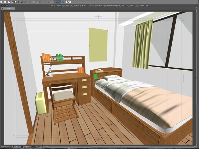 漫画背景用3D素材_「2LDKマンション」(CLIP STUDIO用 3Dオブジェクト)