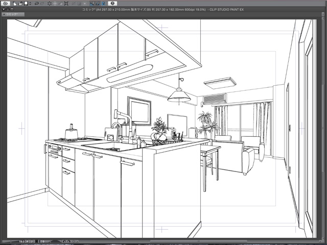 漫画背景用3D素材_「2LDKマンション」(CLIP STUDIO用 3Dオブジェクト)