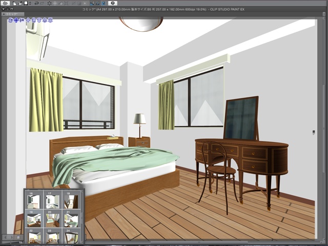 漫画背景用3D素材_「2LDKマンション」(CLIP STUDIO用 3Dオブジェクト)