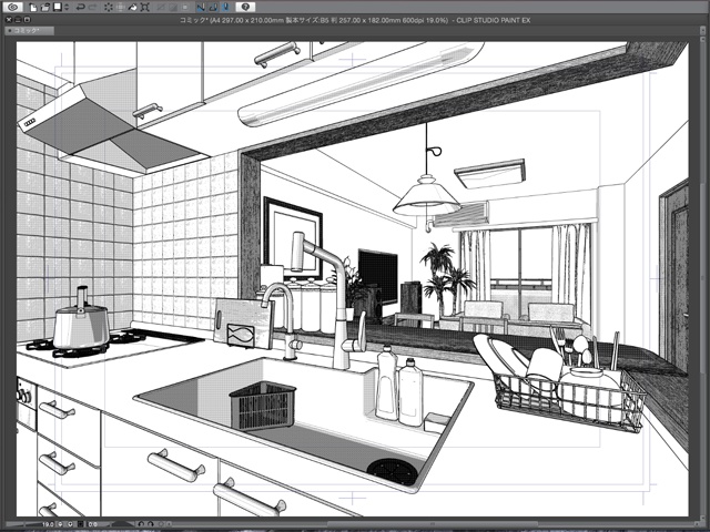 漫画背景用3D素材_「2LDKマンション」(CLIP STUDIO用 3Dオブジェクト)