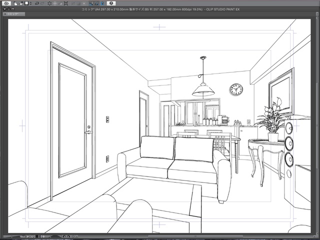 漫画背景用3D素材_「2LDKマンション」(CLIP STUDIO用 3Dオブジェクト)