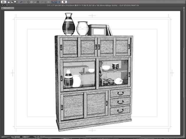 漫画背景用3D素材_「こたつと茶箪笥」(CLIP STUDIO用 3Dオブジェクト)