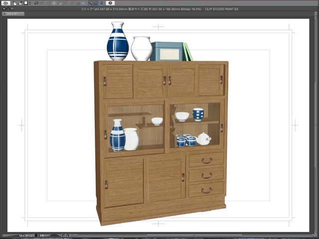 漫画背景用3D素材_「こたつと茶箪笥」(CLIP STUDIO用 3Dオブジェクト)