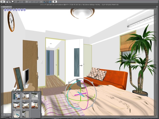 漫画背景用3D素材_「ワンルームマンション」(CLIP STUDIO用 3Dオブジェクト)