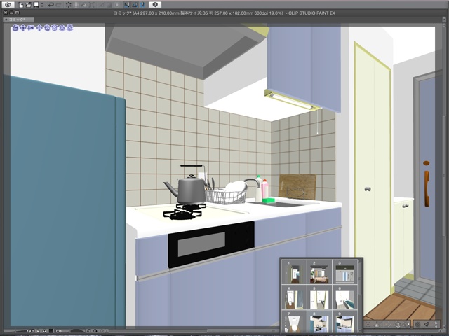 漫画背景用3D素材_「ワンルームマンション」(CLIP STUDIO用 3Dオブジェクト)
