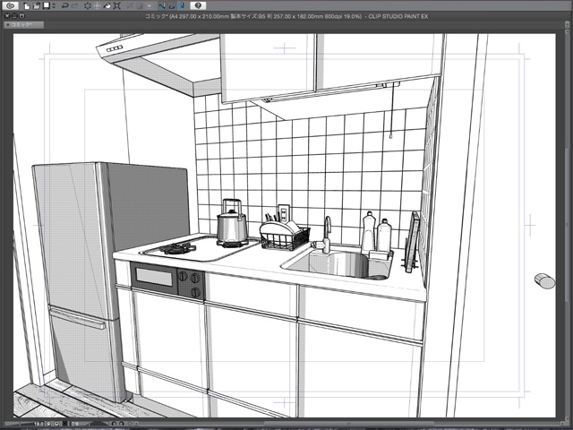 漫画背景用3D素材_「ワンルームマンション」(CLIP STUDIO用 3Dオブジェクト)