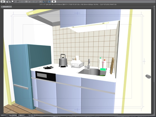 漫画背景用3D素材_「ワンルームマンション」(CLIP STUDIO用 3Dオブジェクト)