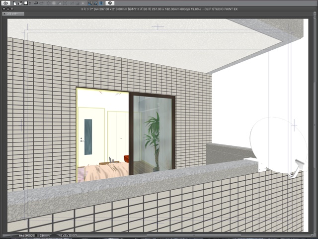 漫画背景用3D素材_「ワンルームマンション」(CLIP STUDIO用 3Dオブジェクト)
