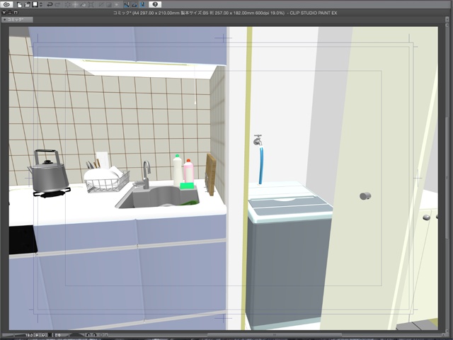 漫画背景用3D素材_「ワンルームマンション」(CLIP STUDIO用 3Dオブジェクト)