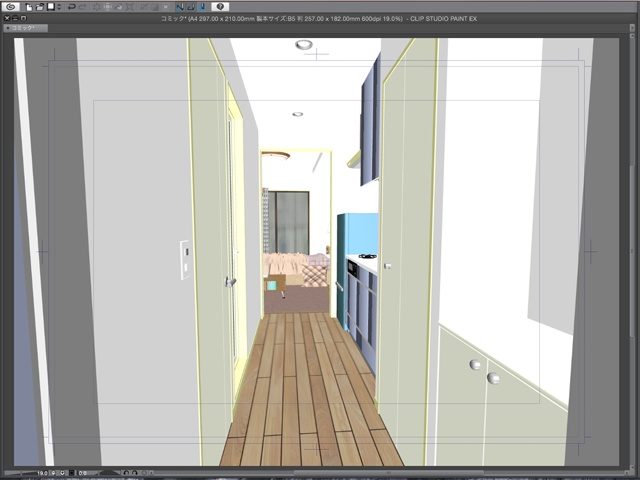 漫画背景用3D素材_「ワンルームマンション」(CLIP STUDIO用 3Dオブジェクト)