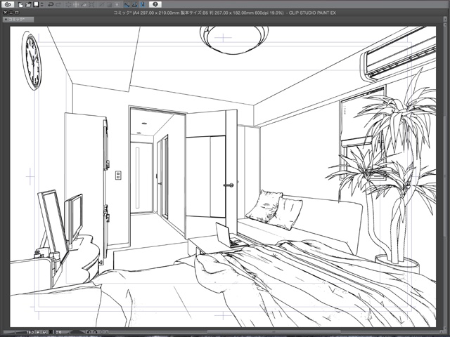 漫画背景用3D素材_「ワンルームマンション」(CLIP STUDIO用 3Dオブジェクト)