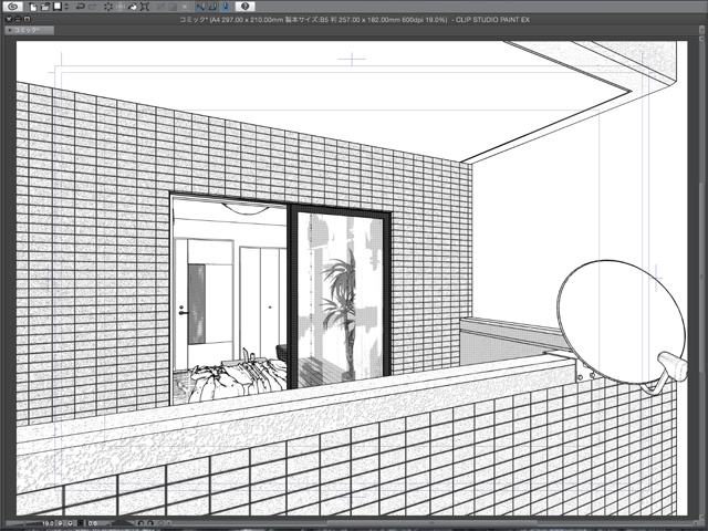 漫画背景用3D素材_「ワンルームマンション」(CLIP STUDIO用 3Dオブジェクト)
