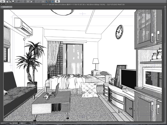 漫画背景用3D素材_「ワンルームマンション」(CLIP STUDIO用 3Dオブジェクト)