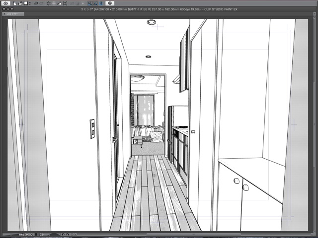漫画背景用3D素材_「ワンルームマンション」(CLIP STUDIO用 3Dオブジェクト)