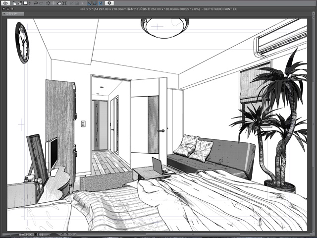 漫画背景用3D素材_「ワンルームマンション」(CLIP STUDIO用 3Dオブジェクト)