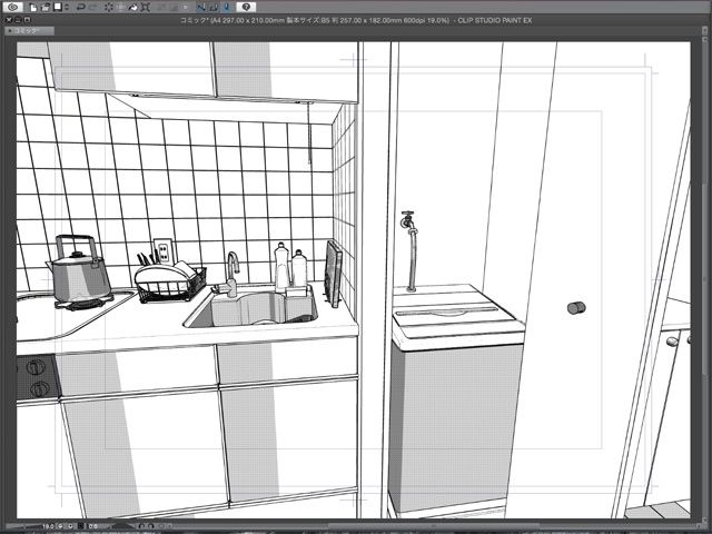 漫画背景用3D素材_「ワンルームマンション」(CLIP STUDIO用 3Dオブジェクト)