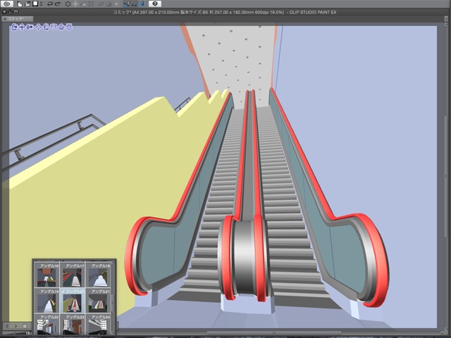 漫画背景用3D素材_「地下鉄入り口ビル」(CLIP STUDIO用 3Dオブジェクト)