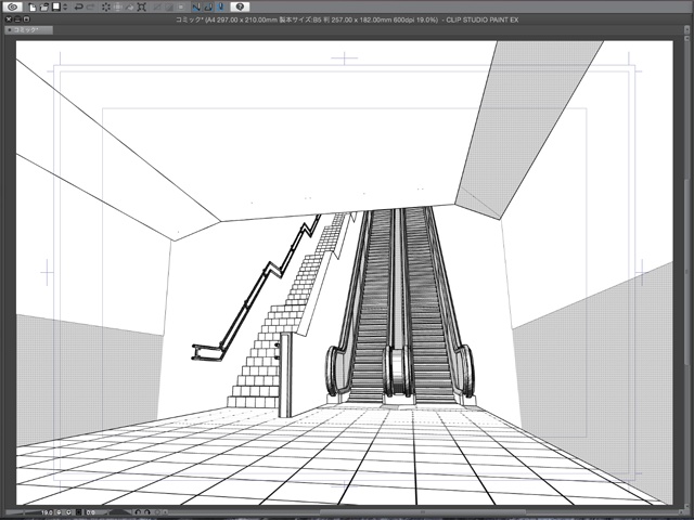 漫画背景用3D素材_「地下鉄入り口ビル」(CLIP STUDIO用 3Dオブジェクト)