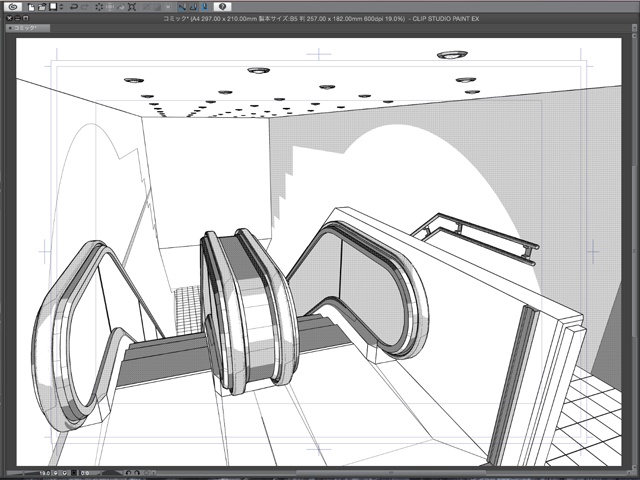 漫画背景用3D素材_「地下鉄入り口ビル」(CLIP STUDIO用 3Dオブジェクト)