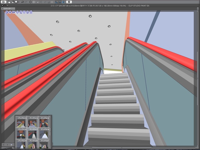 漫画背景用3D素材_「地下鉄入り口ビル」(CLIP STUDIO用 3Dオブジェクト)